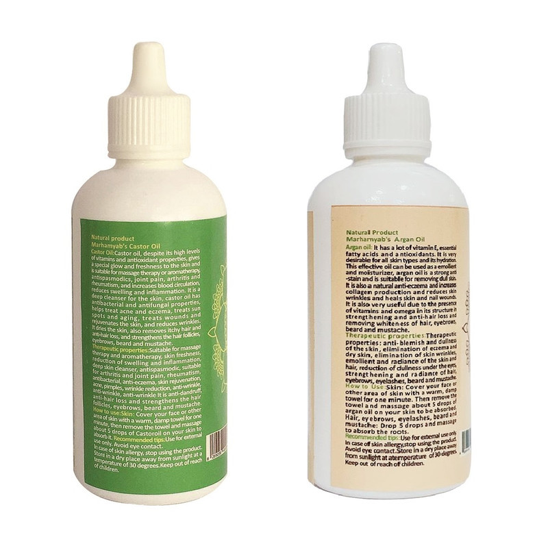 روغن تقویت کننده ناخن مرهم یاب مدل آرگان و کرچک حجم 80 میلی لیتر مجموعه 2 عددی
