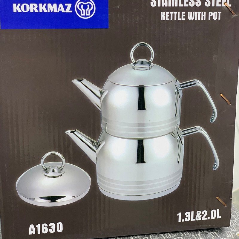 ست کتری و قوری کرکماز مدل A1630 گنجایش کتری 2 لیتر گنجایش قوری 1.3 لیتر