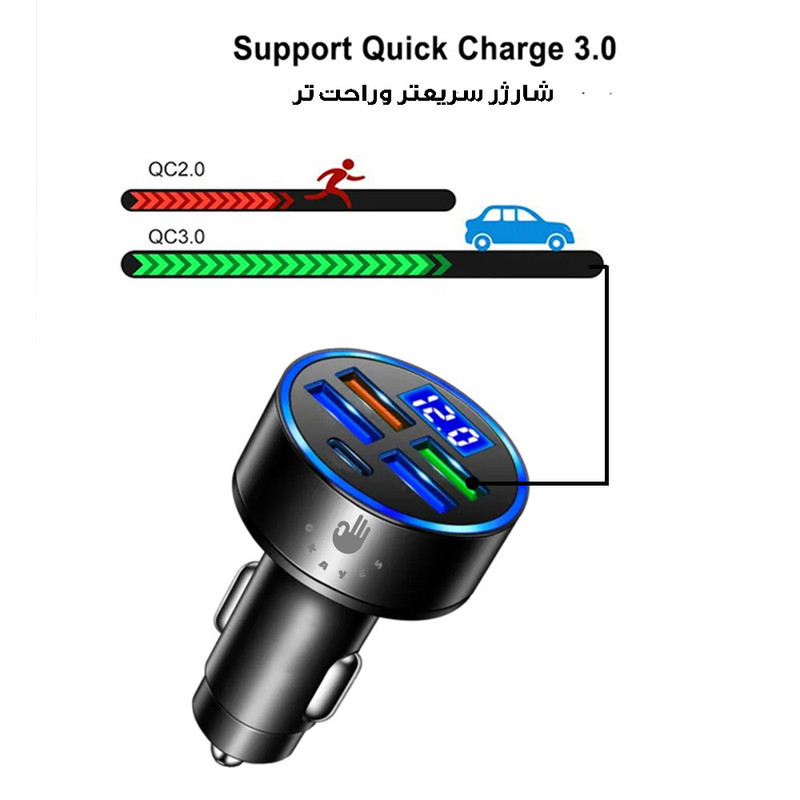 شارژر فندکی 35 وات اکی یس مدل USB3QC3PD1