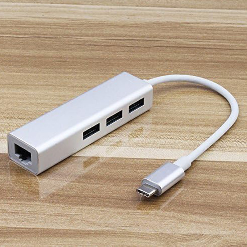 هاب USB-C چهار پورت و کارت شبکه مدل MN