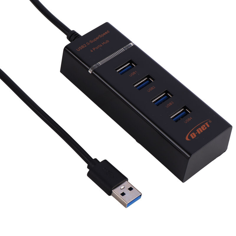 هاب 4 پورت USB 2.0 دی نت مدل DT-423 طول 30 سانتی متر
