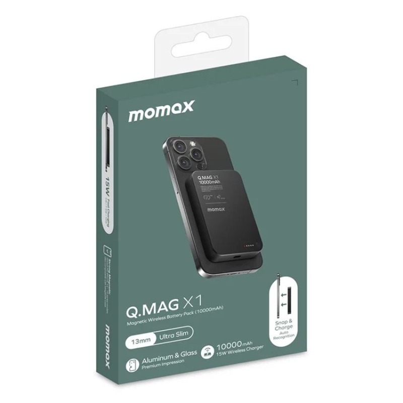 پاوربانک مومکس مدل QMAG X1 ظرفیت 10000 میلی آمپر ساعت