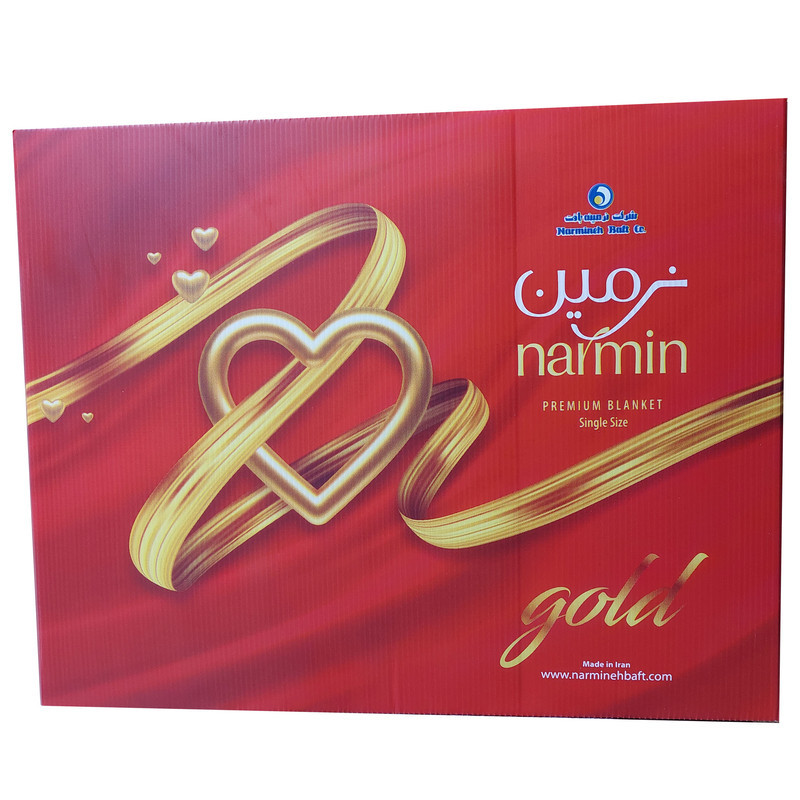 پتو 1 نفره نرمینه بافت مدل gold طلایی سایز 220x160 سانتی‌متر