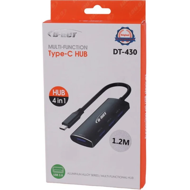 هاب 4 پورت USB 3.0 دی نت مدل dt-430