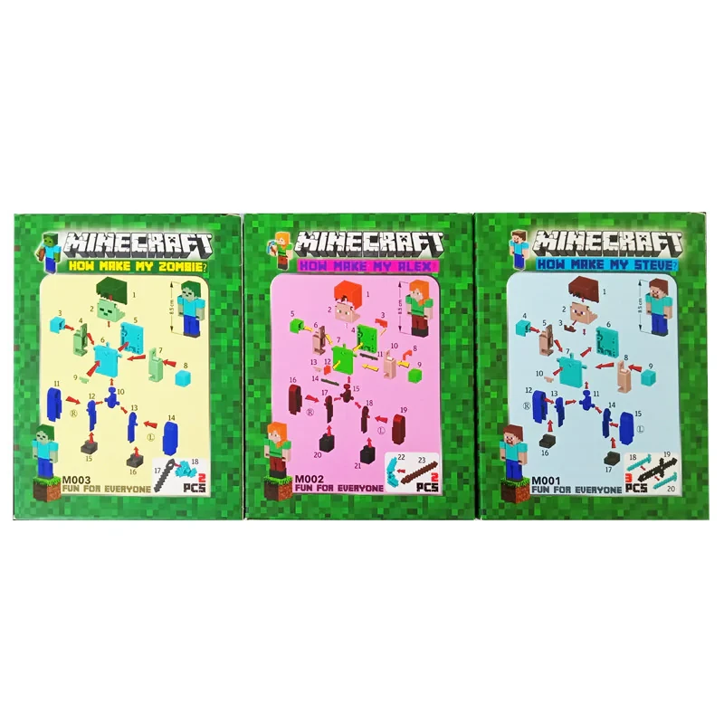 فیگور طرح ماینکرافت مدل Minecraft M001-3 مجموعه 3 عددی