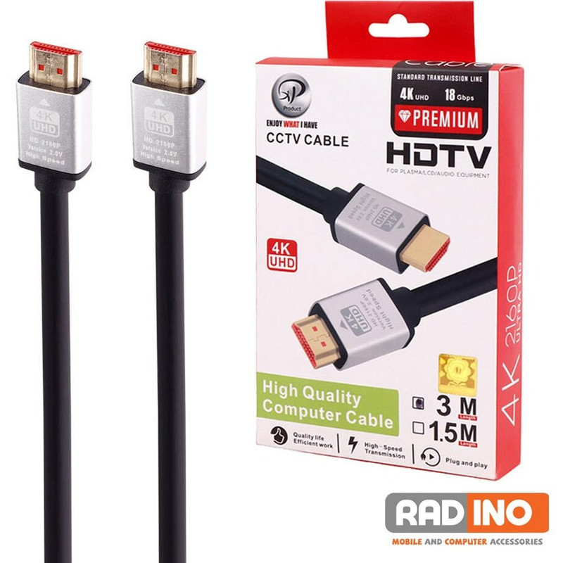 کابل HDMI ایکس پی پروداکت مدل 4K طول 3 متر