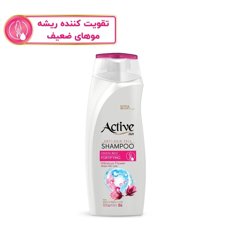 شامپو تقویت کننده و ضد ریزش مو اکتیو مدل گل چای قرمز حجم 350 میلی لیتر بسته 2 عددی