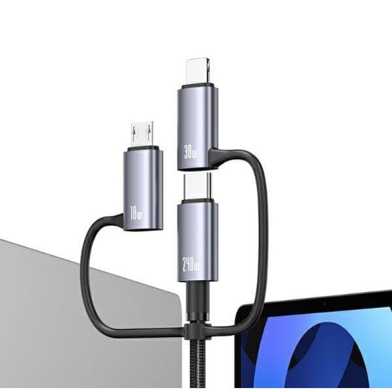 کابل تبدیل UsbUsb-c به MicrousbلایتنینگUsb-c یوسمز مدل sj737 طول 1.2 متر