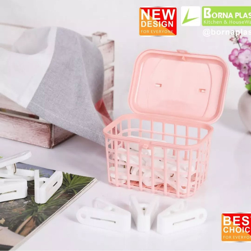 گیره لباس مدل سبدی G-9874 مجموعه 12 عددی