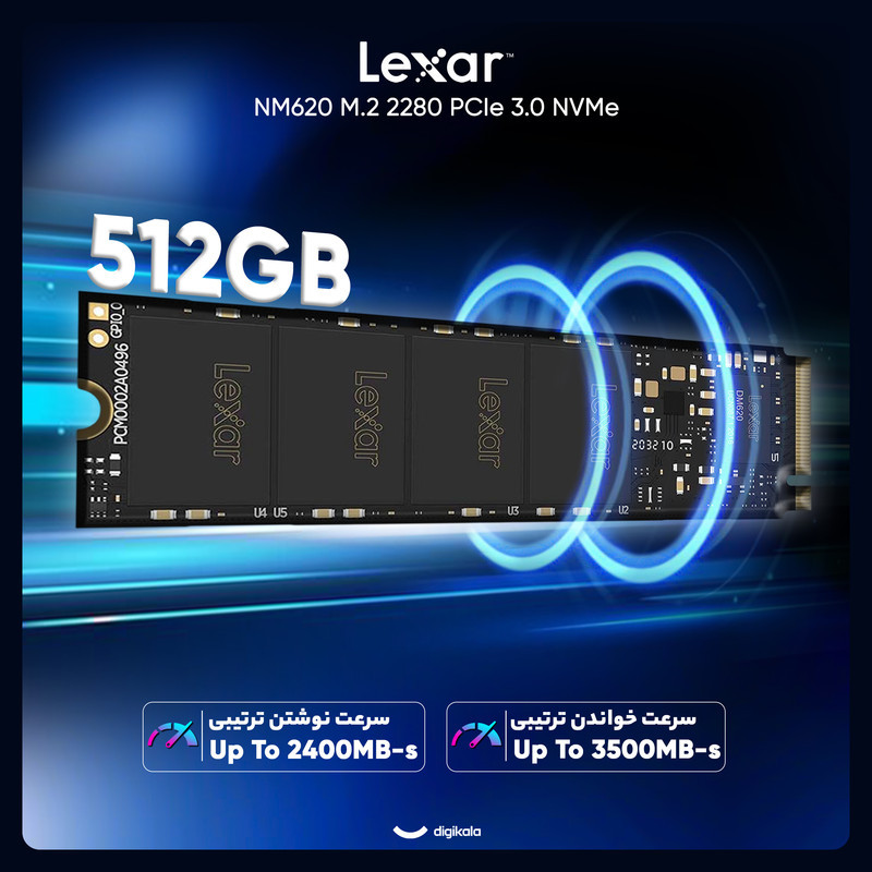 اس اس دی اینترنال PCIe Gen3 x4 لکسار مدل NM620 ظرفیت 512 گیگابایت
