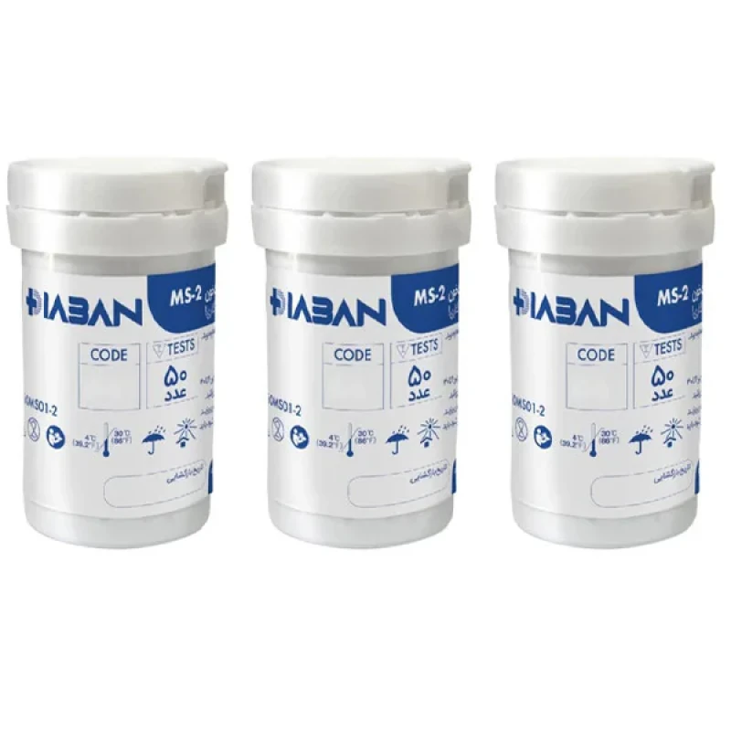 نوار دستگاه تست قند خون دیابان مدل MS-2 سازگار با دستگاه دیابان سه بسته 50 عددی