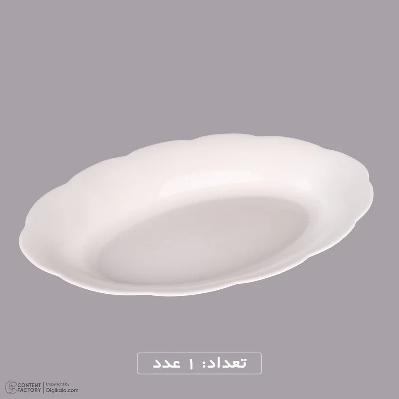 ظرف سرو مرغ و استیک آرکوپال آفر مدل نیلوفری بسته دو عددی، بیضی، سازگار با مایکروویو، قابل شست‌وشو با دست و ماشین ظرفشویی، ابعاد 15×15×5 سانتی‌متر