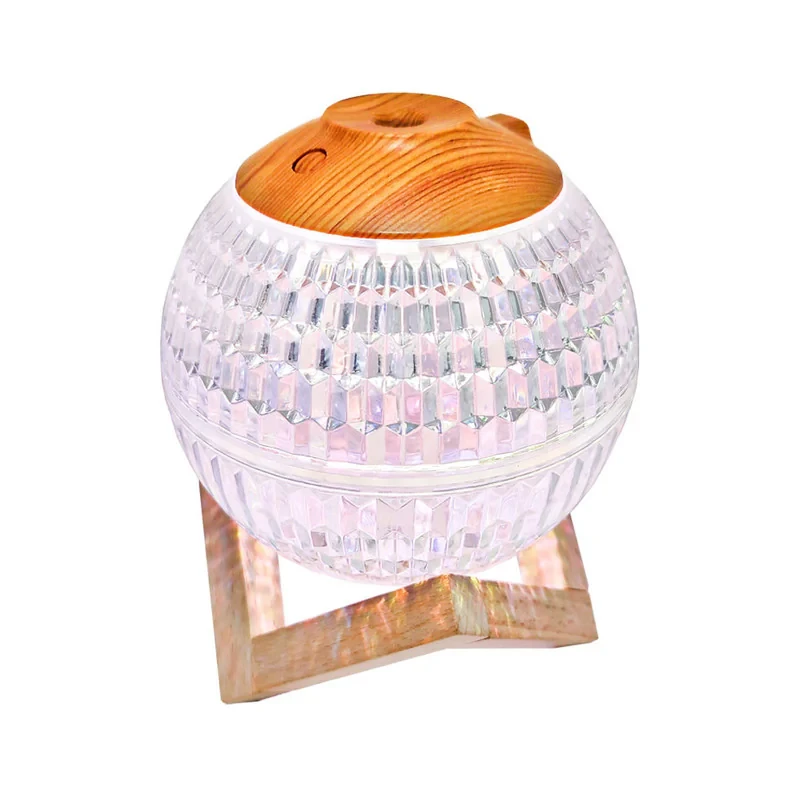 چراغ رومیزی مدل کریستالی طرح بخور سرد USB