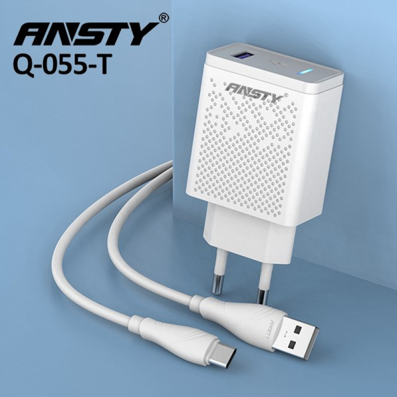 شارژر دیواری 25 وات انستی مدل A15 به همراه کابل تبدیل USB-C