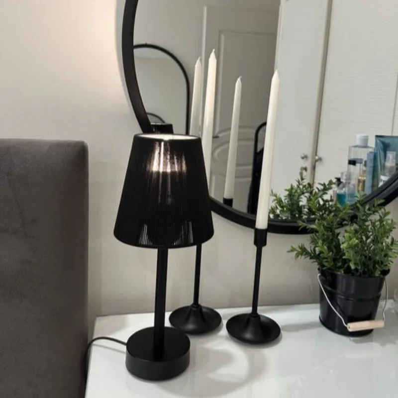 آباژور رومیزی نورهام مدل مکرومه نخی NHM- UNIQUE BW -MKR15