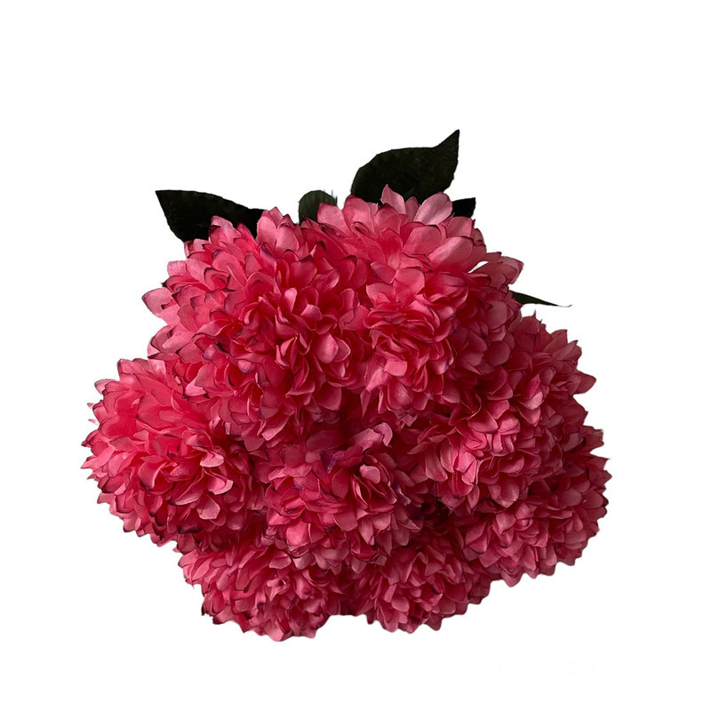 دسته گل مصنوعی گل داوودی شامل 8 شاخه، ارتفاع هر شاخه 44 cm، قطر گل 12 cm، جنس پارچه‌ای و قابل شستشو