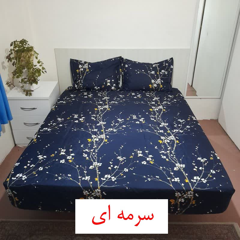 سرویس ملحفه مدل شکوفه گل کد 160 دو نفره سه تکه