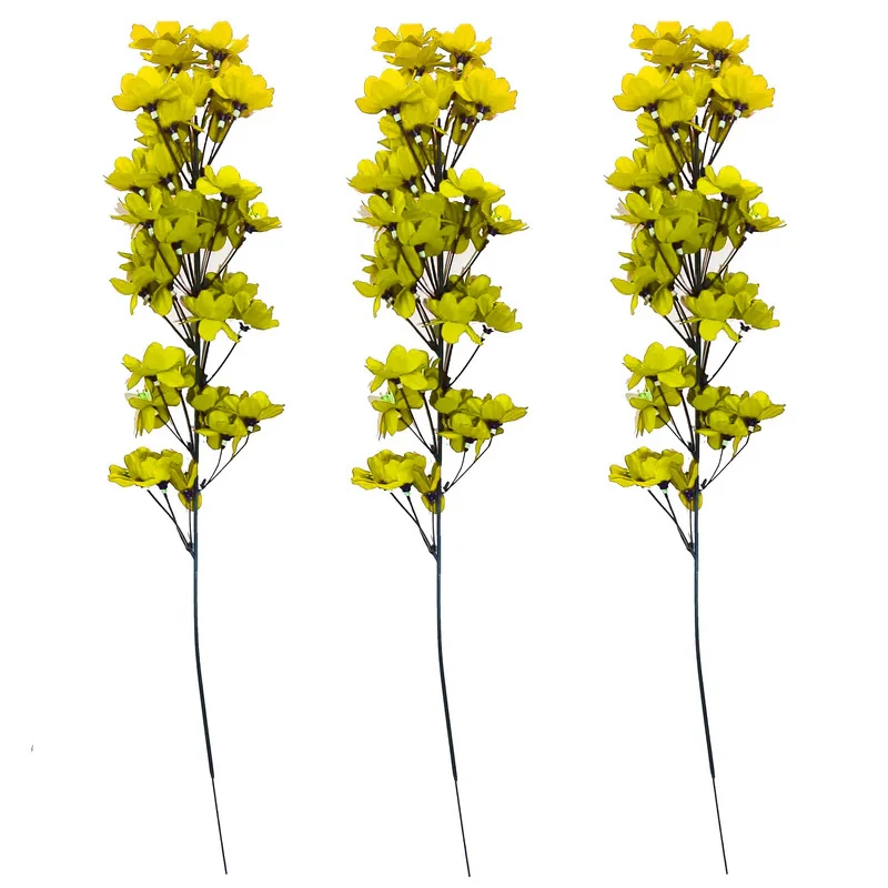 گل مصنوعی شکوفه ریزه، مجموعه 3 عددی، ابعاد 10×10×75 سانتی‌متر، وزن 100 گرم