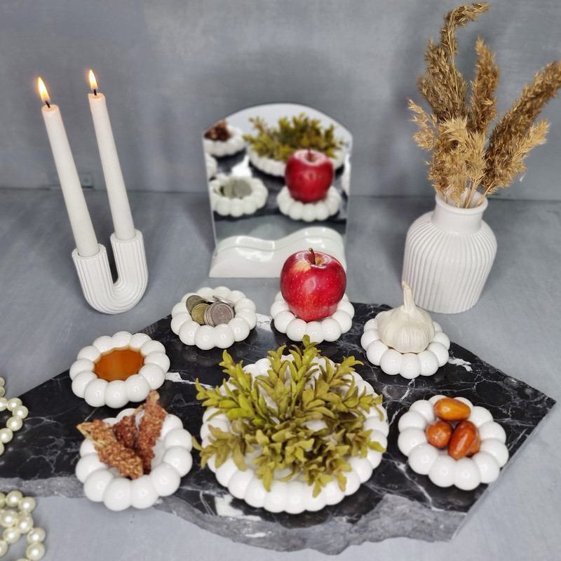 مجموعه ظروف هفت سین 10 پارچه مدل مروارید کد 02