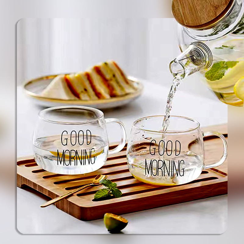 لیوان مدل GOOD MORNING  به همراه زیر لیوانی