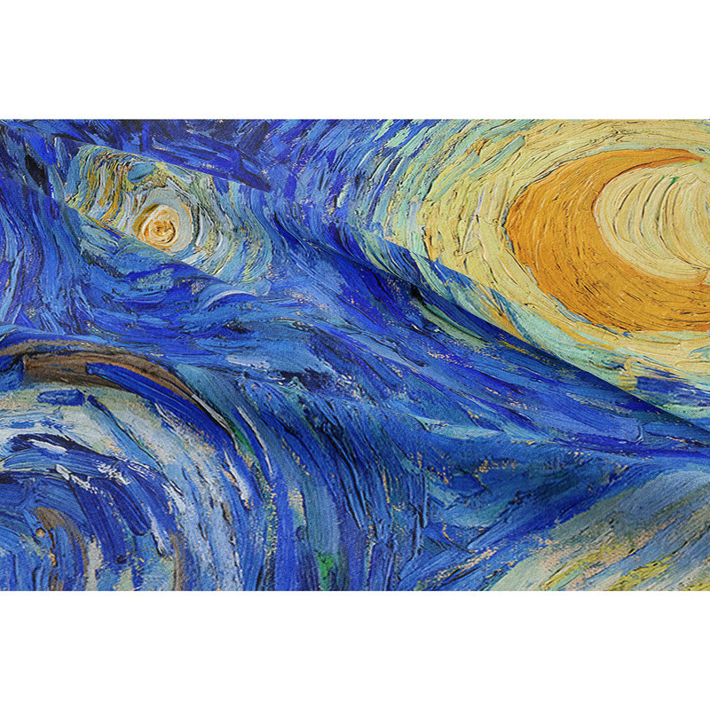 پرده پانچ مدل زیگ زاگ شب پر ستاره ونگوگ سایز 145×180 سایز سانتی‌متر