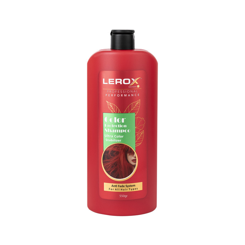 شامپو تثبیت کننده رنگ مو لروکس مدل Color Protection حجم 550 میلی لیتر