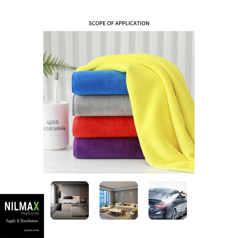 دستمال نظافت خانه و آشپزخانه میکروفایبر، حوله‌ای نیلمکس مدل  NILMAX H005  بسته 3 عددی
