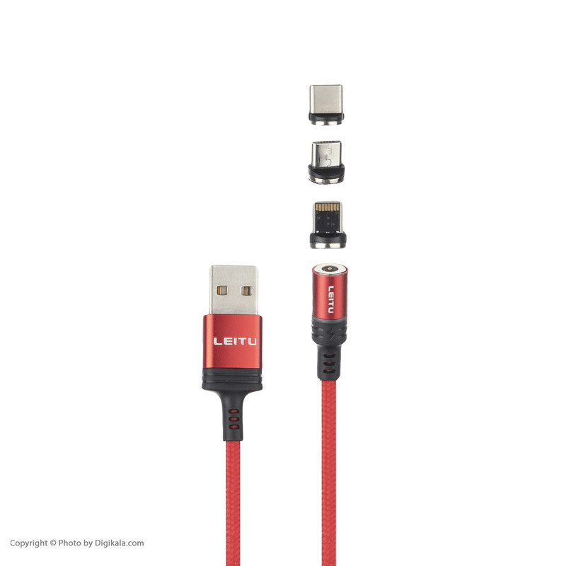 کابل تبدیل USB به لایتنینگUSB-CmicroUSB لیتو مدل LD-23 طول 1 متر