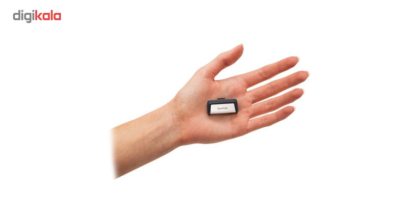 فلش‌مموری سن‌دیسک مدل Ultra Dual Drive USB Type-C ظرفیت 32 گیگابایت با دو درگاه USB3.1 و USB Type-C، سرعت انتقال تا 130 مگابایت بر ثانیه، قابلیت اتصال به گوشی و تبلت، طراحی جمع‌وجور و بدنه ترکیبی فلز و پلاستیک