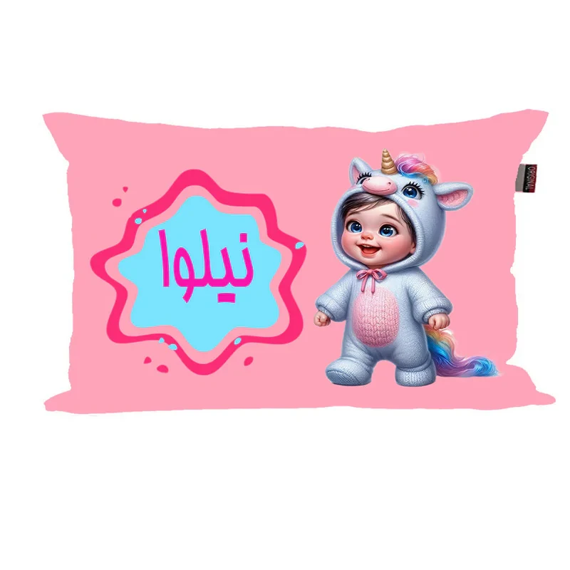 بالش نوزاد ناریک مدل دخترانه طرح اسم نیلوا کد 06179