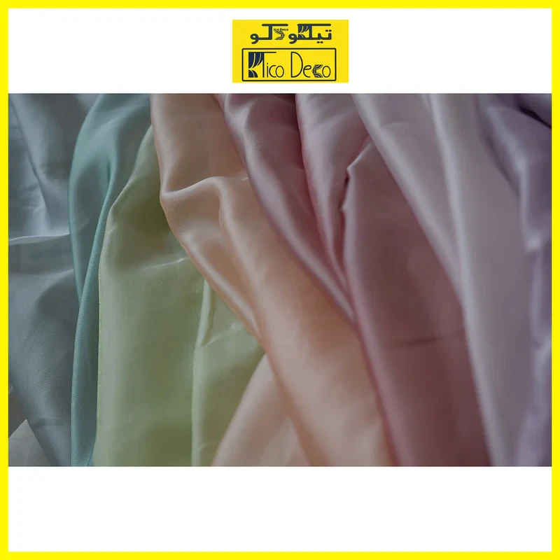 پرده تیکو دکو مدل دوخت ساده حریر شاین ژرسه سایز 280x400 سانتی‌متر