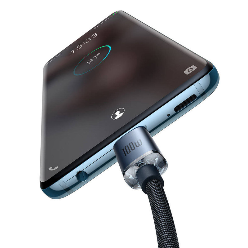 کابل USB-C باسئوس مدل Crystal Shine 100W طول 1.2 متر
