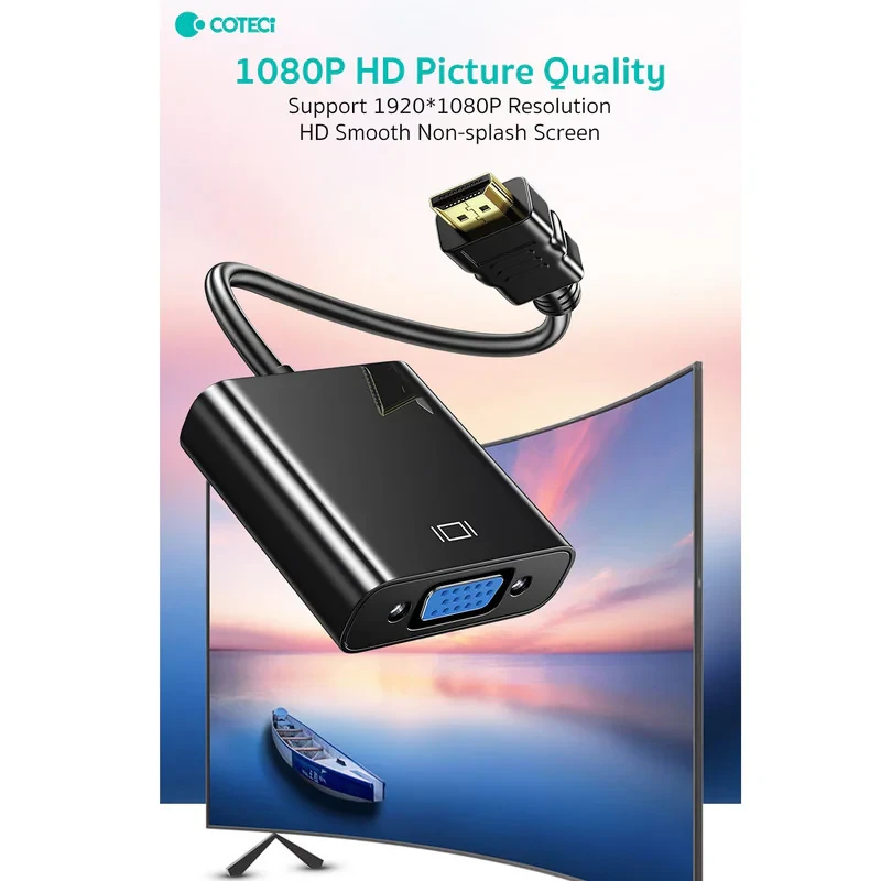 کابل تبدیل HDMI به VGA کوتتسی مدل 87618 به همراه درگاه صدا