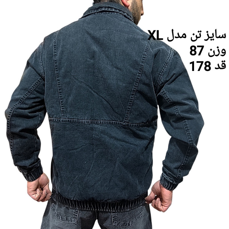 کت زمستانه مردانه مدل جین باکسی داخل خز کد k.j.b