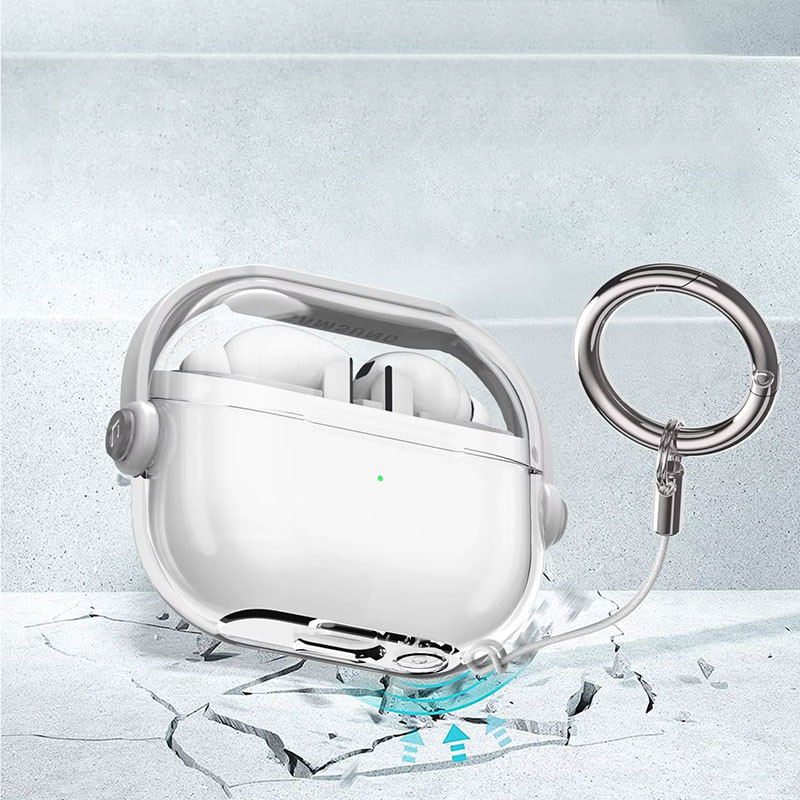 کاور مسیر مدل Translucent SHproof Protective مناسب برای کیس هدفون بی سیم سامسونگ Galaxy Buds 3  3 Pro به همراه گیره