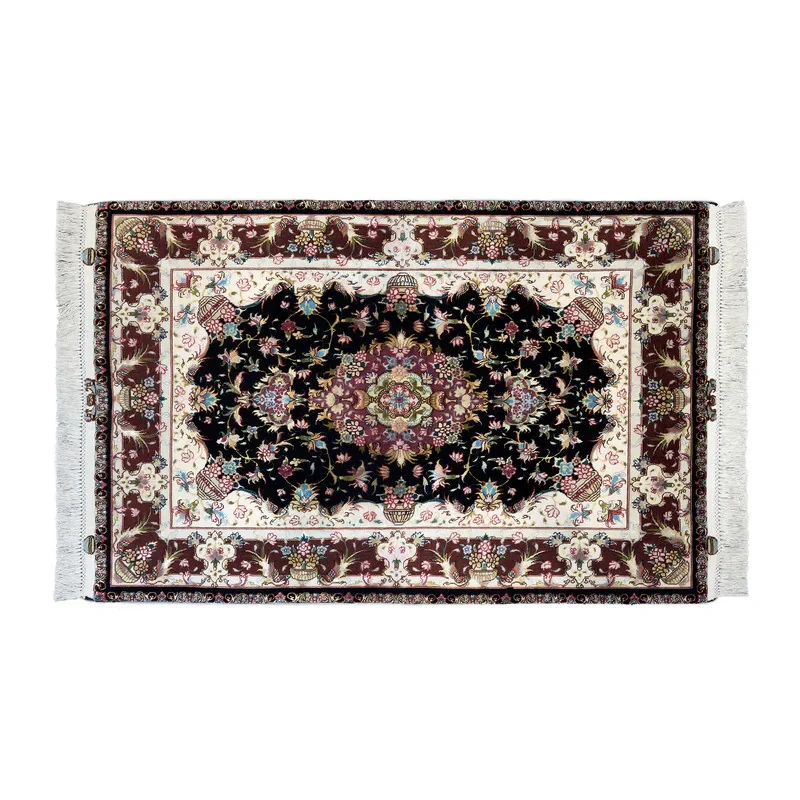 فرش دستباف 15 متری مدل تبریز کد F-TA-LA-001 زمینه مشکی