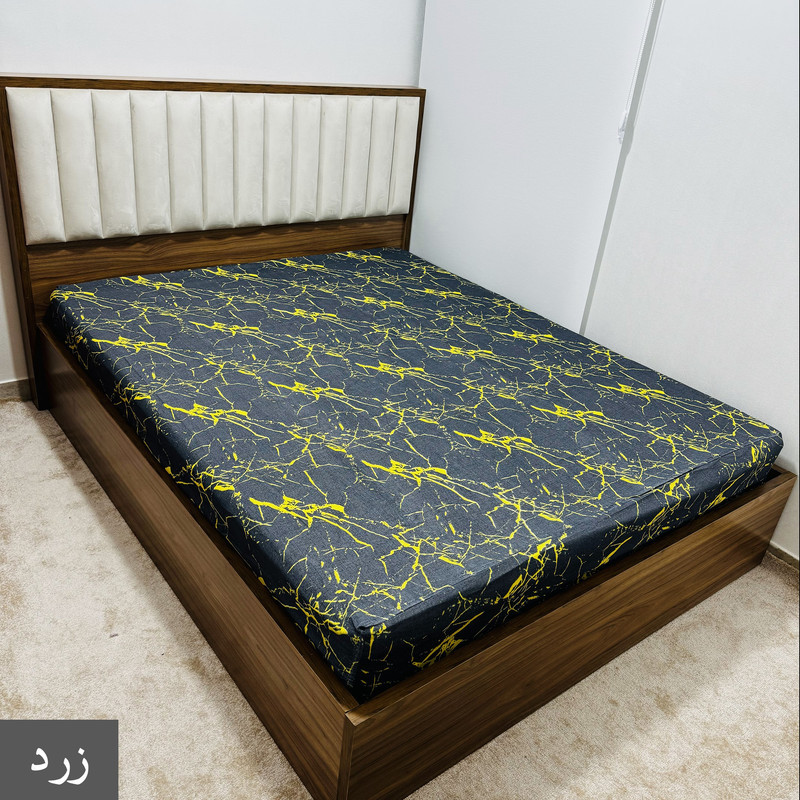 ملحفه ناتوسا مدل کشدار ماربل دو نفره سایز 200x160 سانتی متر