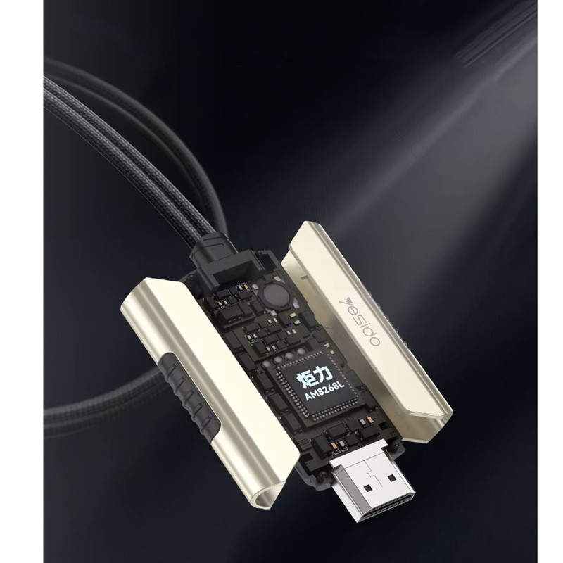 کابل تبدیل HDMI به لایتنینگ  microUSB USB-C یسیدو مدل HM14 طول 2 متر