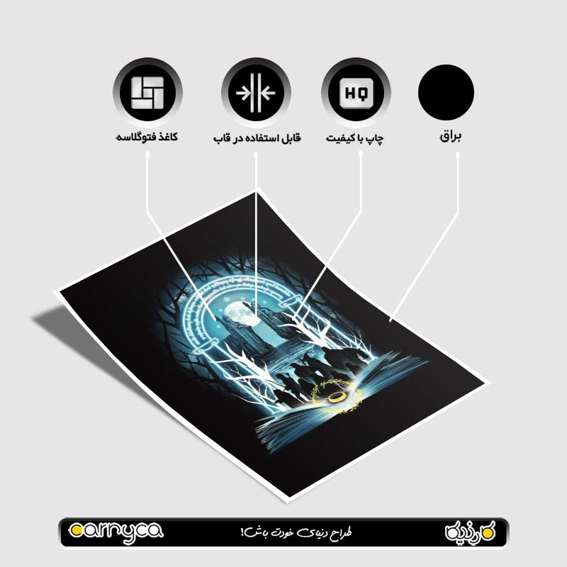 پوستر کارنيکا طرح ارباب حلقه‌ها Lord of the Rings کد 99950 مجموعه 8 عددی