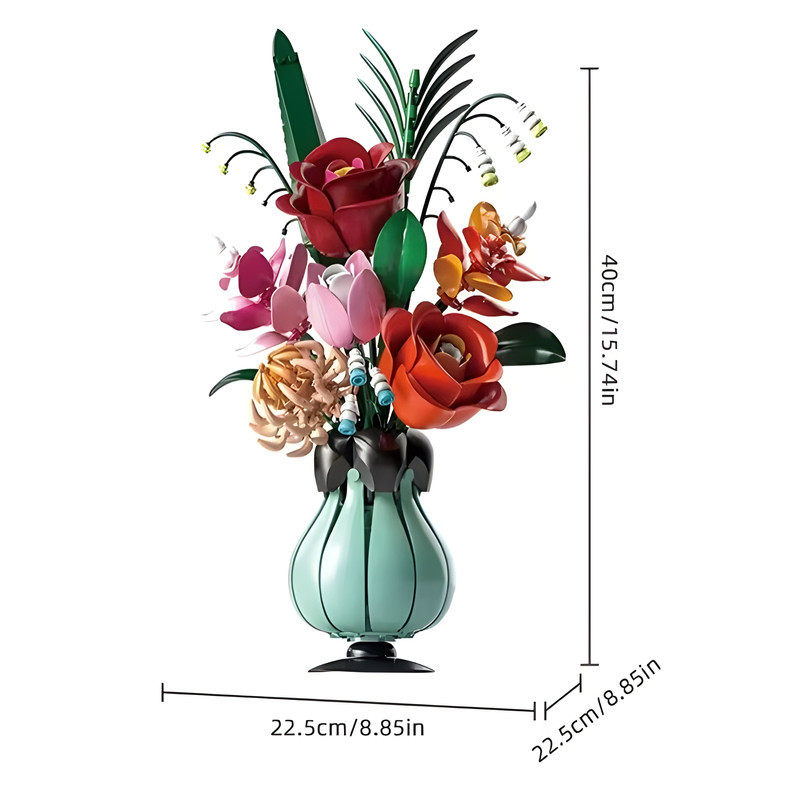 ساختنی 566 تکه مدل گلدان گل رز طرح BELISAMA FLOWER کد 13069
