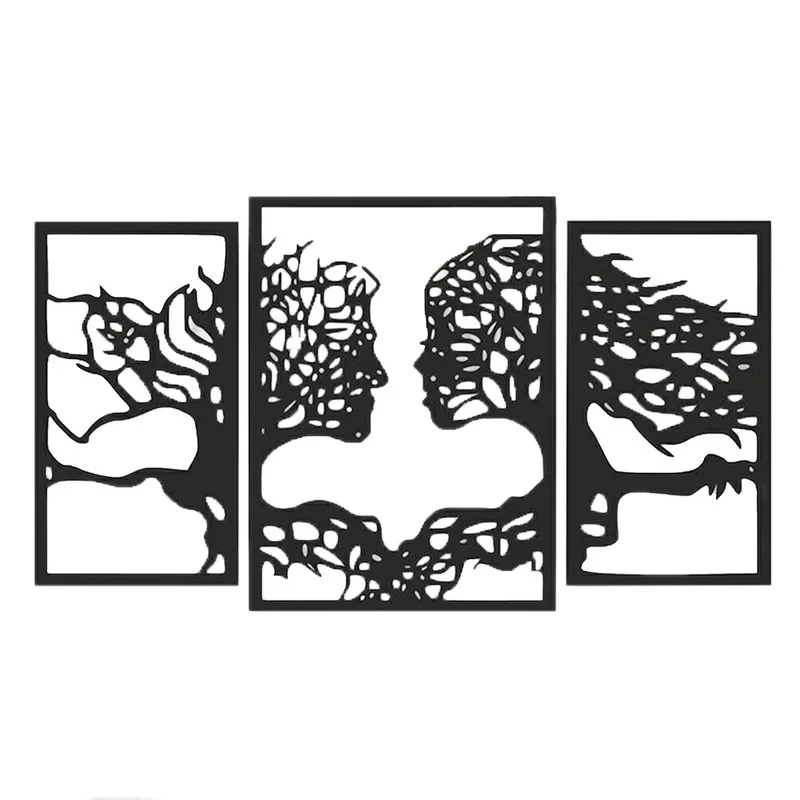 دیوارکوب طرح نیمرخ کد 01450 مجموعه 3 عددی