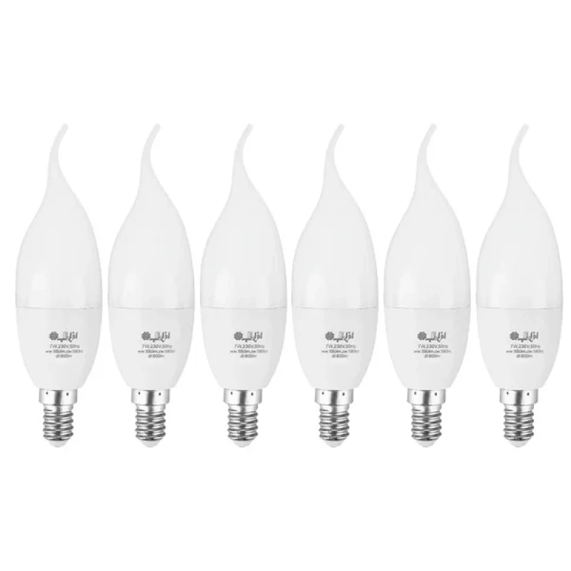 لامپ 7 وات افراتاب مدل AF-TC37-7W  پایه E14  پک 6 عددی