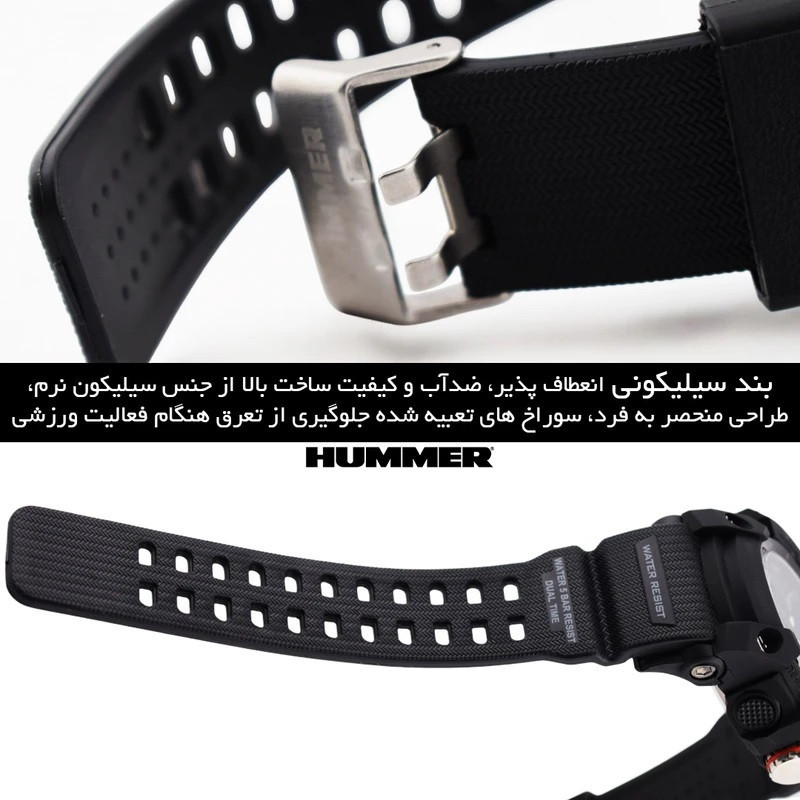 ساعت مچی عقربه‌ای و دیجیتال مردانه هامر مدل دوزمانه کرونوگراف موتور ژاپن 1440HM-C4