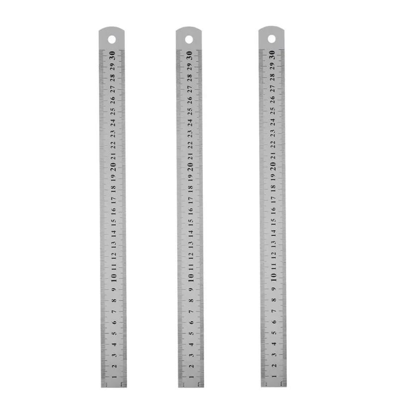 خط کش 30 سانتی متری مدل MTSN-Steel-Ruler بسته 3 عددی