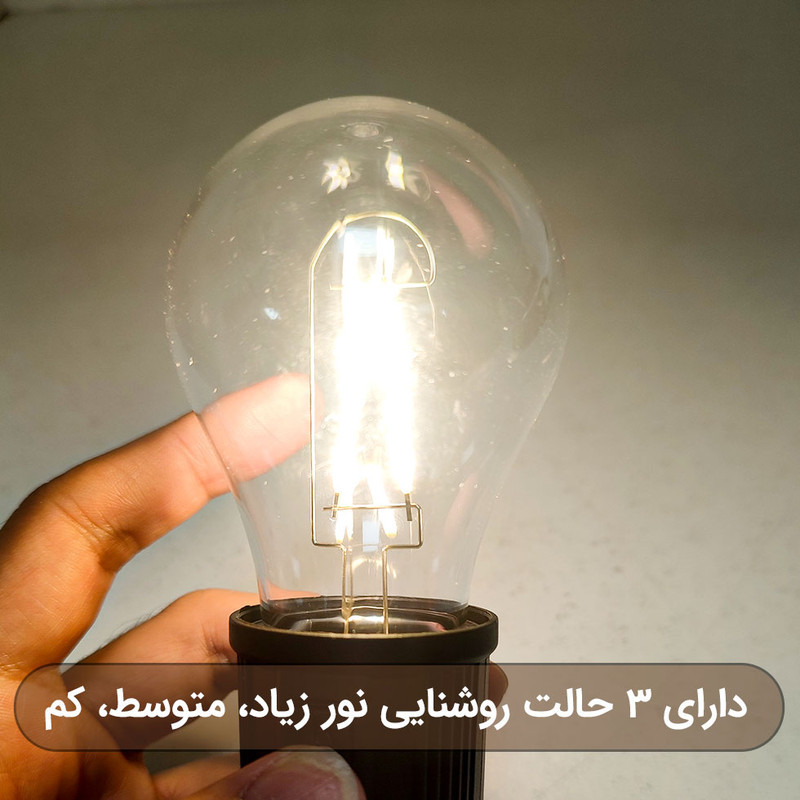 چراغ آویز چادر مدل شارژی T01 طرح حبابی