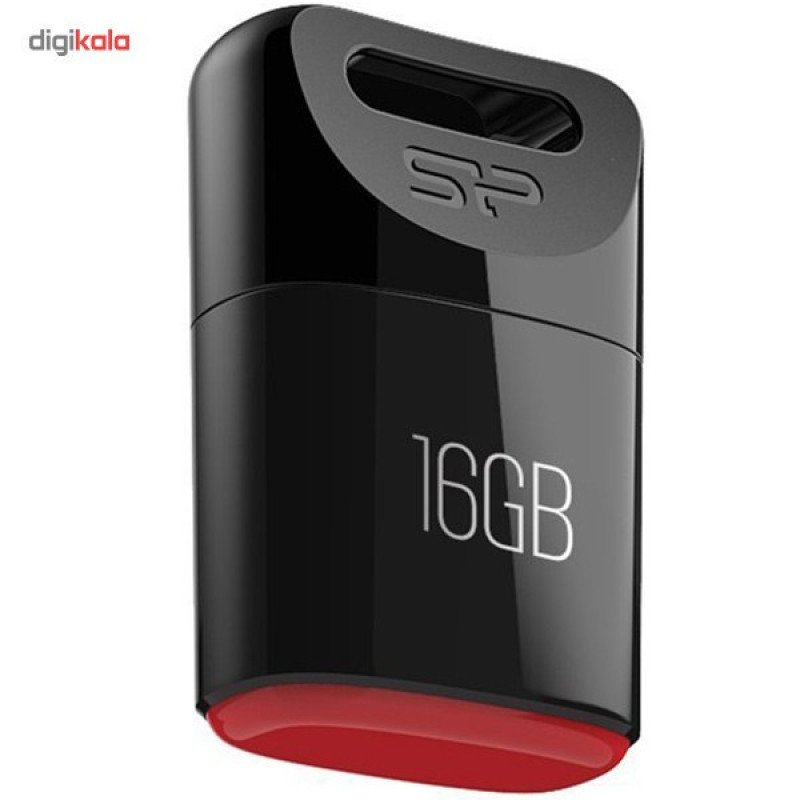 فلش مموری سیلیکون پاور مدل Touch T06 ظرفیت 16 گیگابایت، رابط USB2.0، مقاوم در برابر آب، گردوغبار و شوک، ابعاد کوچک و وزن 3.6 گرم، سازگار با ویندوز، مک و لینوکس
