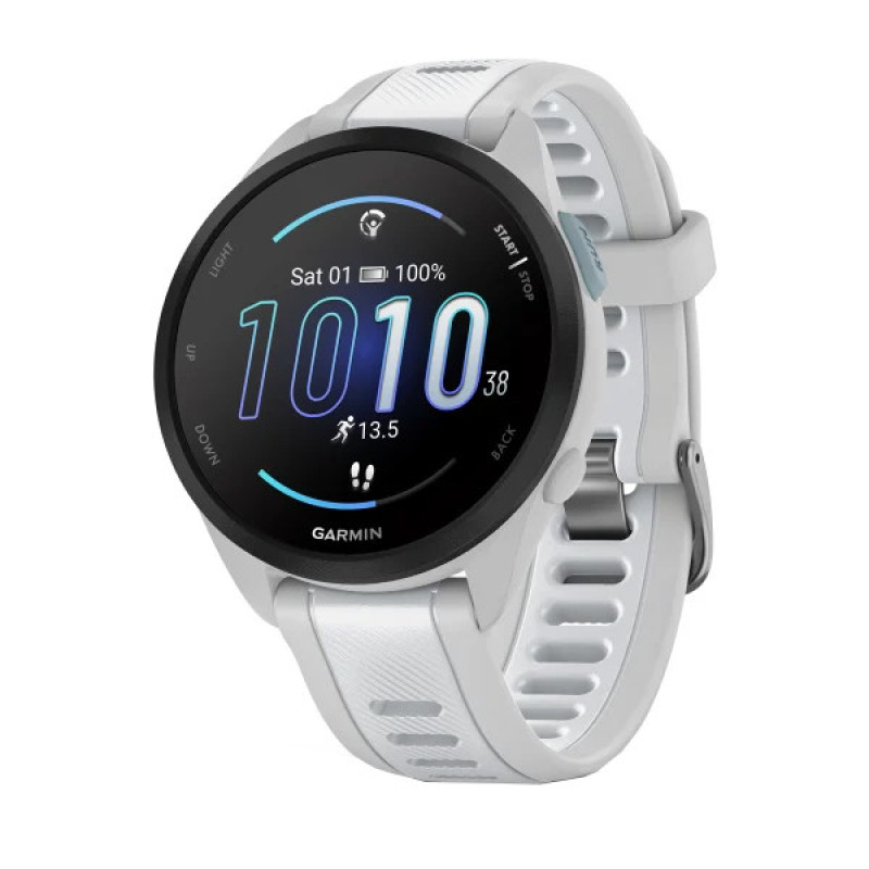 ساعت هوشمند گارمین مدل Forerunner 165 دارای قابلیت های کنترل موسیقی (Music Player)، قابلیت تغییر طرح ساعت یا تم بند سیلیکون