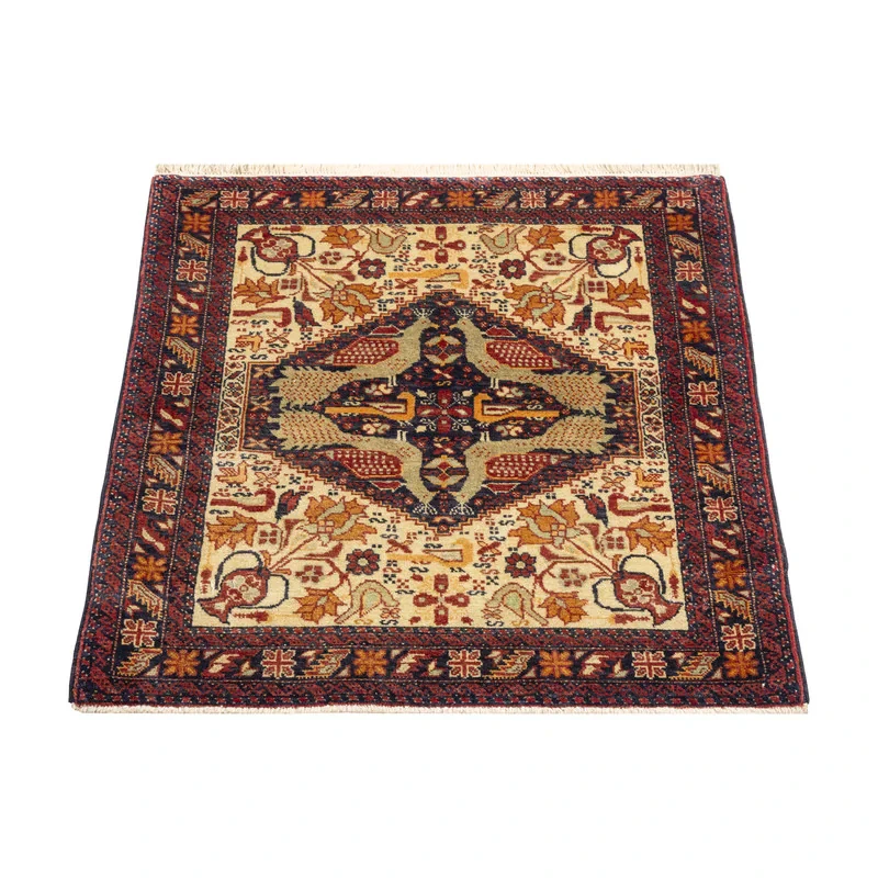 فرش دستبافت نیم متری طرح بلوچ کد 29P641 زمینه کرم