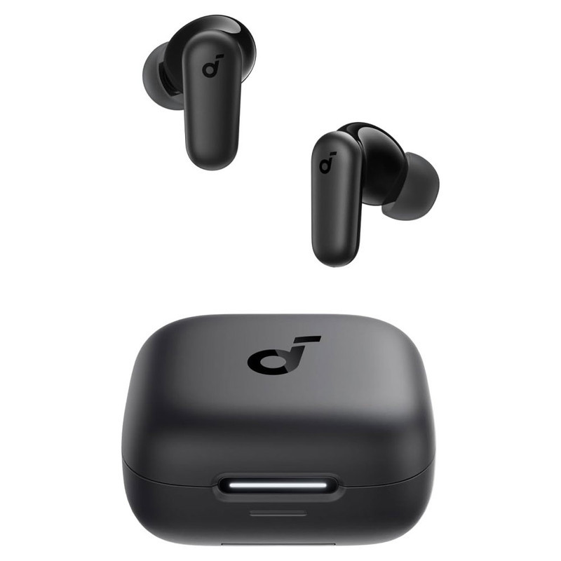 هدفون بلوتوثی انکر مدل Soundcore P30i با نویز کنسلینگ فعال (ANC)، درگاه شارژ USB Type-C، دارای 4 میکروفون با فناوری هوش مصنوعی، مجهز به دکمه لمسی و نشانگر LED مقاوم در برابر رطوبت و گردوغبار