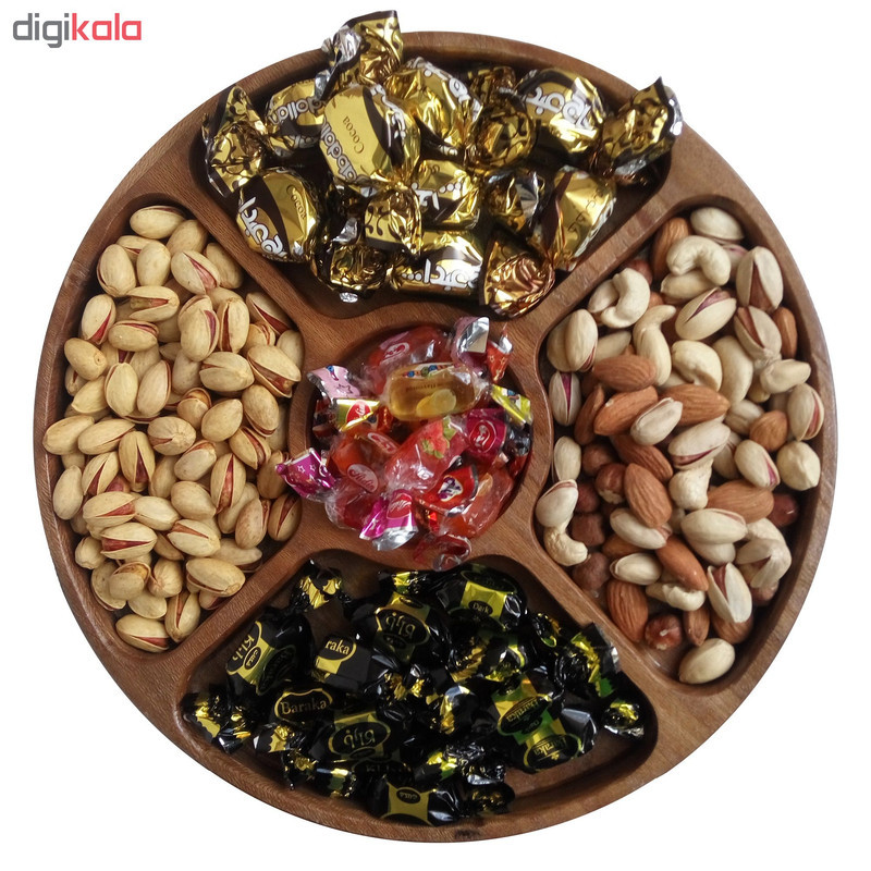 اردورخوری چوبی یک طبقه چوبیس مدل 2_201 با ابعاد 280×280×25 میلی‌متر و رنگ طبیعی بی‌ضرر برای سلامتی، مناسب سرو و پذیرایی با نظافت آسان